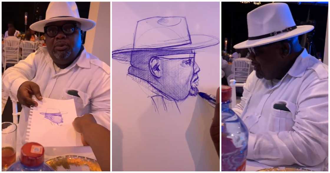 Young man draws stranger he met at a party Young man draws stranger he met at a party