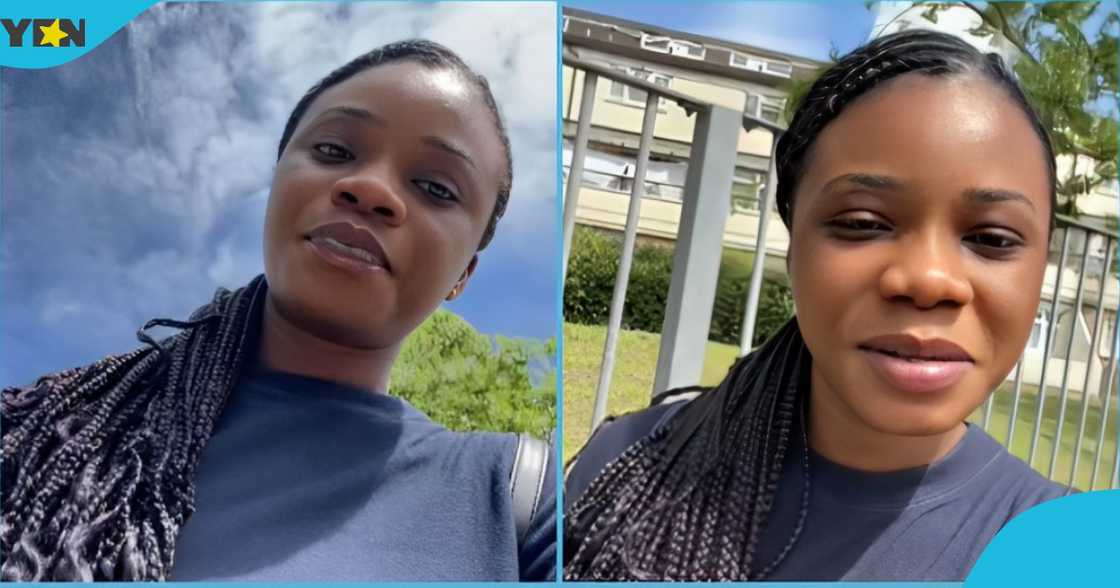 Photo of the young Ghanaian lady who complained about life in the UK. Photo of the young Ghanaian lady who complained about life in the UK.