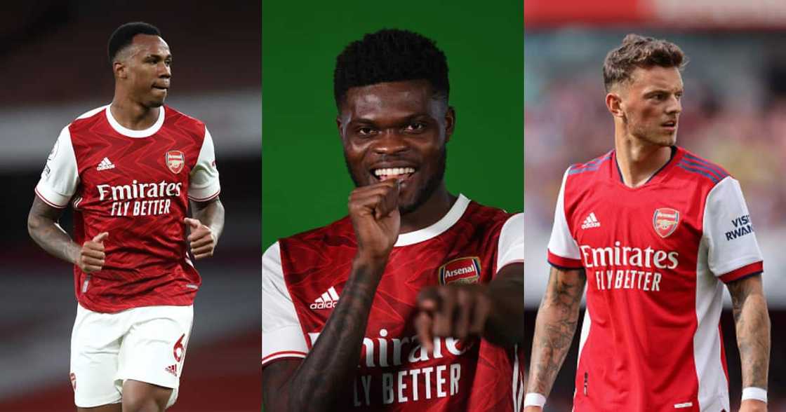 Gabriel Magalhaes, Thomas Partey and Ben White during past appearances for Arsenal. Photos by Julian Finney, Stuart MacFarlane and Matthew Ashton. Gabriel Magalhaes, Thomas Partey and Ben White during past appearances for Arsenal. Photos by Julian Finney, Stuart MacFarlane and Matthew Ashton.