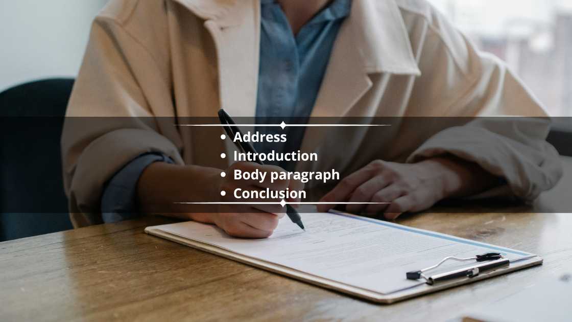 Application letter structure