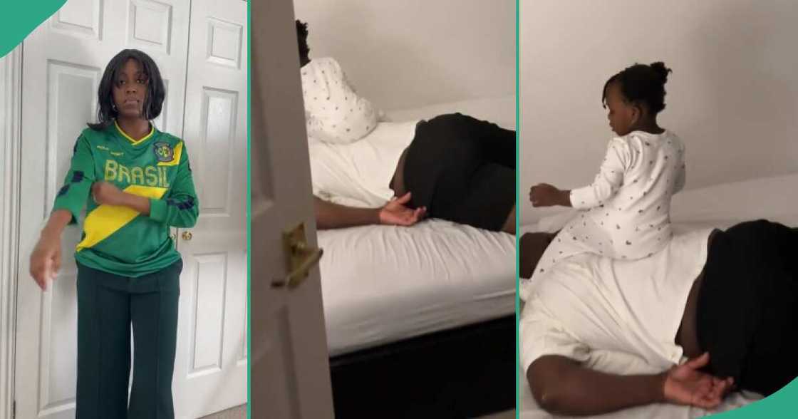 Lady shares funny video of what she saw her baby and husband doing