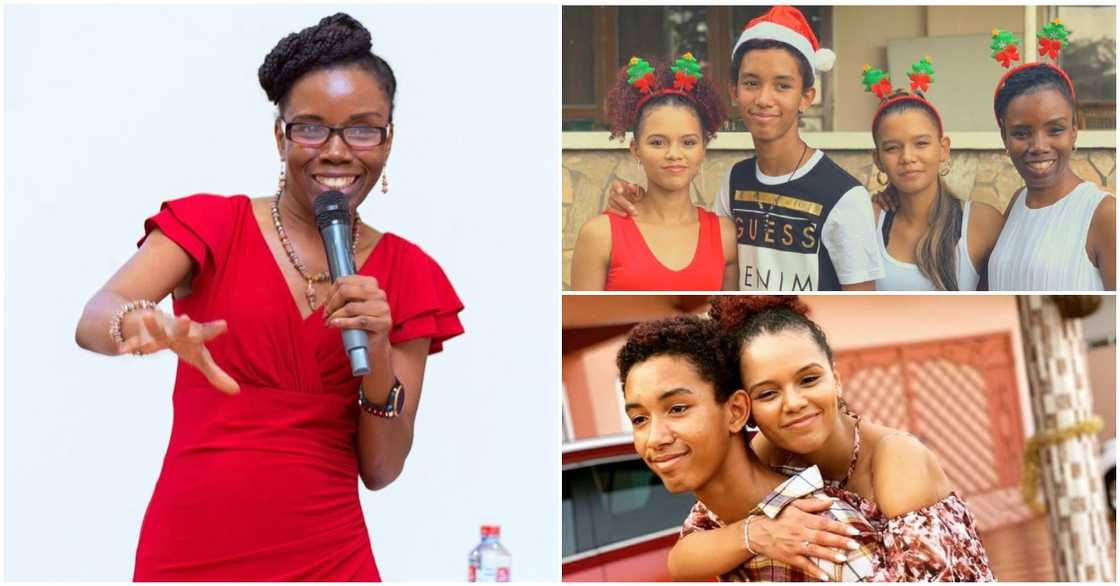 Photos of Professor Elsie Effah Kaufmann and her children Photos of Professor Elsie Effah Kaufmann and her children