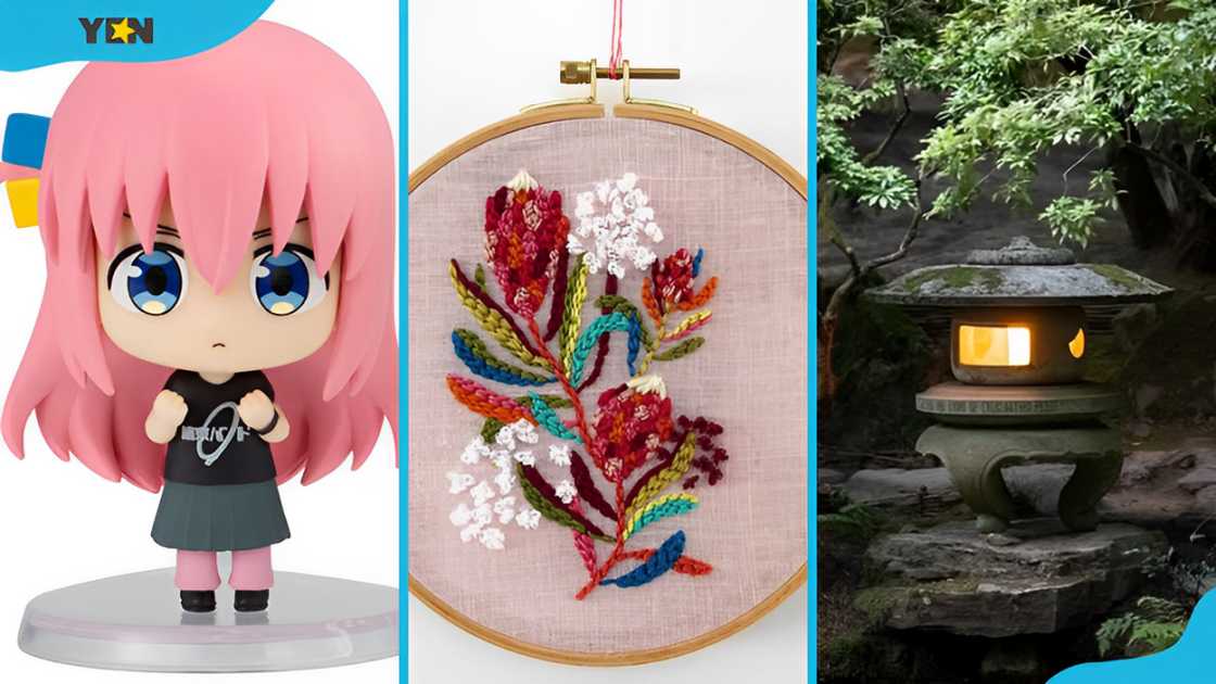 Japanese capsule dolls (L), Needle design kit (M) and garden lantern (R) Japanese capsule dolls (L), Needle design kit (M) and garden lantern (R)