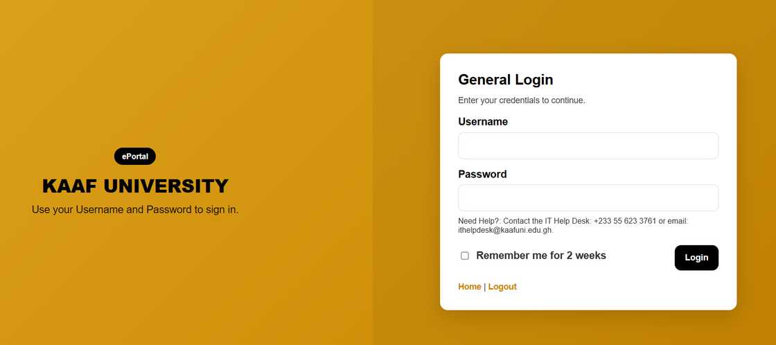 KAAF University student portal KAAF University student portal