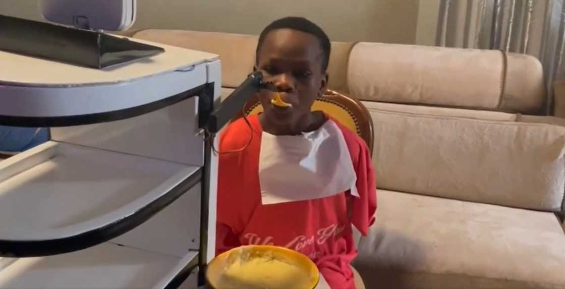 Robot feeding a small girl Robot feeding a small girl