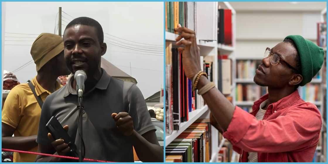 Ghanaian man shuts down bookshop to sell Akpeteshie due to change in syllabus Ghanaian man shuts down bookshop to sell Akpeteshie due to change in syllabus