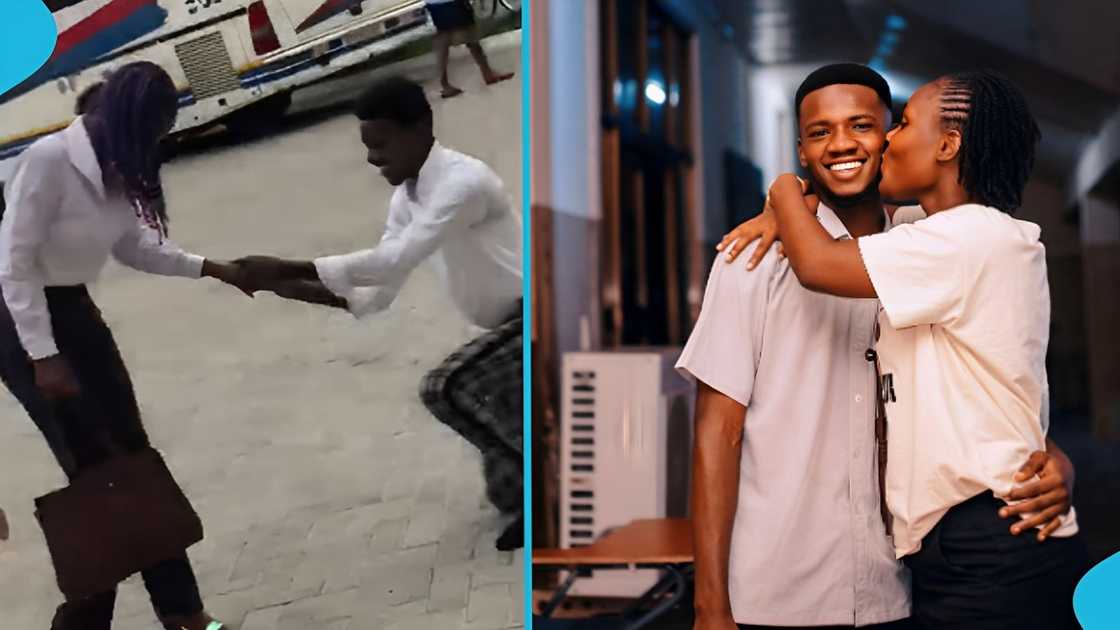 UEW, students, final university exam, proposes marriage girlfriend, campus Ghanaian man UEW, students, final university exam, proposes marriage girlfriend, campus Ghanaian man