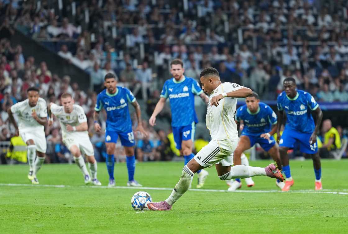Real Madrid controversial penalty, Real Madrid Marseille highlights, Kylian Mbappe brace vs Marseille, Real Madrid most penalties in Champions League, Marseille vs Real Madrid referee decision, Roberto De Zerbi on Real Madrid penalty