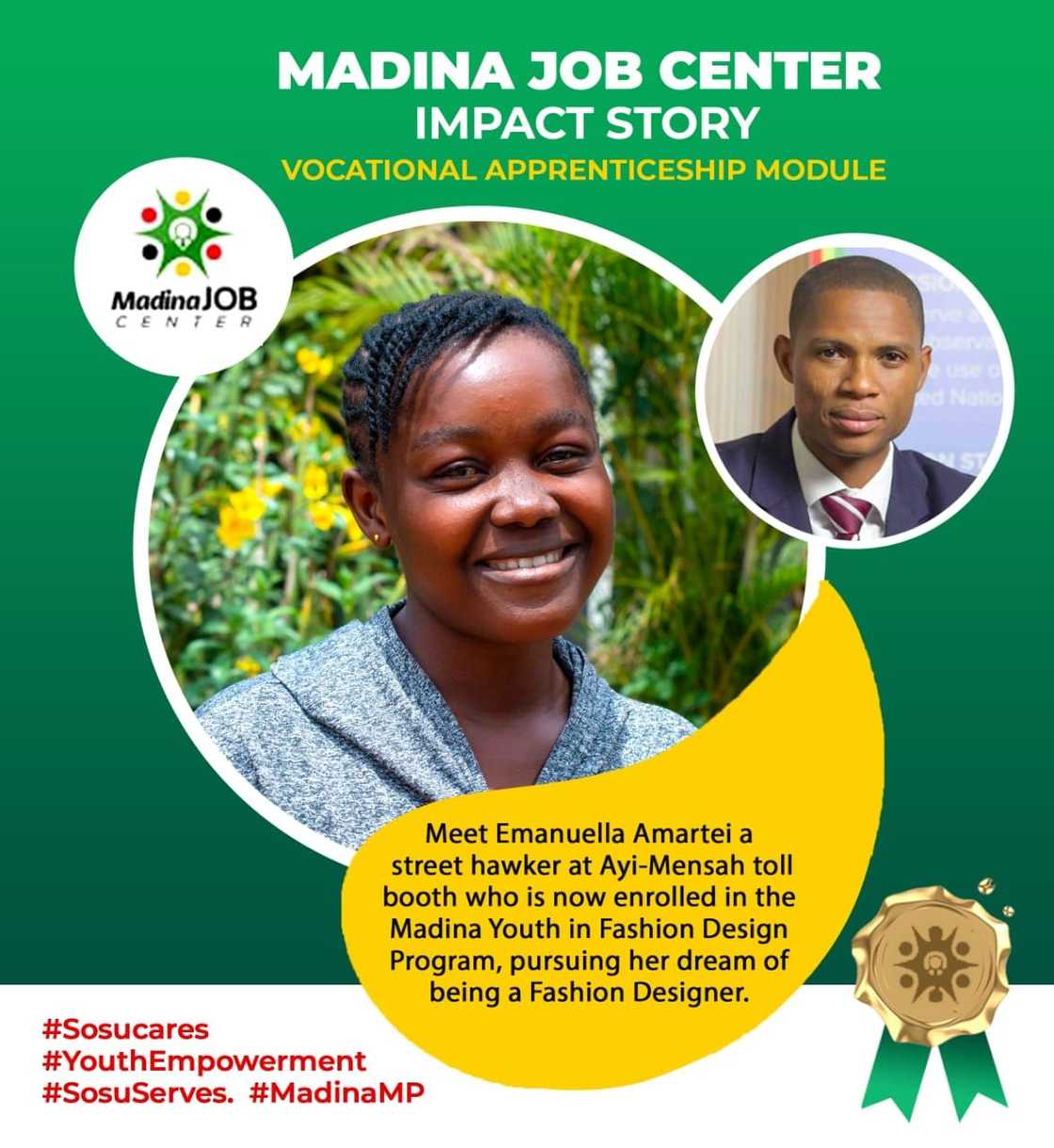 Madina MP's Youth Program Transforms Street Hawker into Fashion Designer Madina MP's Youth Program Transforms Street Hawker into Fashion Designer