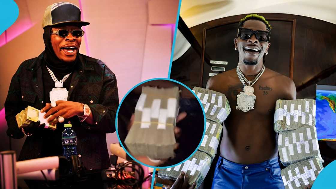 Shatta Wale, Shatta Wale's money, Shatta Wale's car, Lamborghini, Jute bag, Ghanaian celebrities