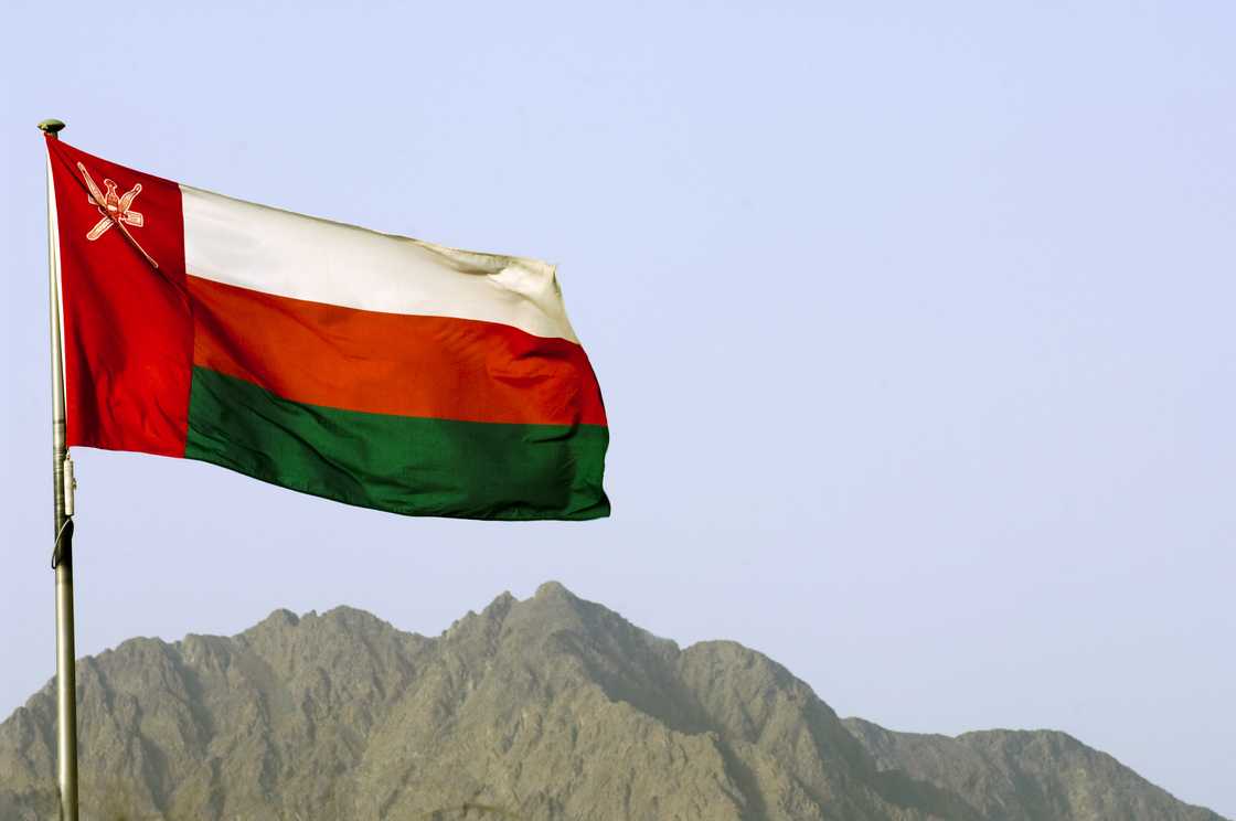 The national flag of Oman The national flag of Oman