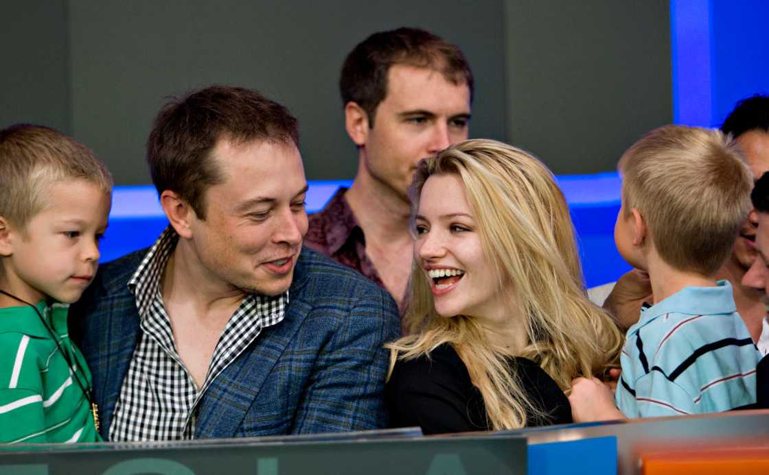 Elon Musk with his twin boys Griffin, left, and Xavier, right, and fiancee Talulah Riley Elon Musk with his twin boys Griffin, left, and Xavier, right, and fiancee Talulah Riley