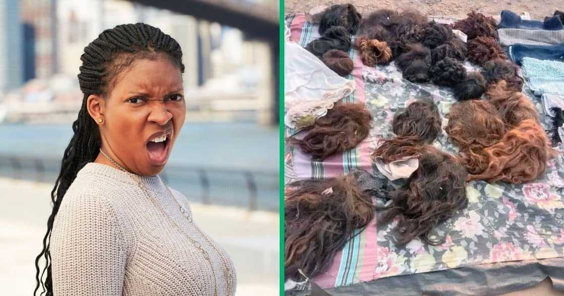 Woman gives away wigs Woman gives away wigs