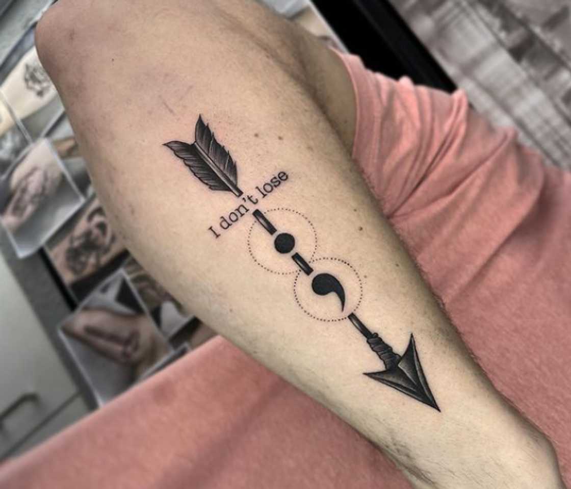 Semicolon arrow tattoo Semicolon arrow tattoo