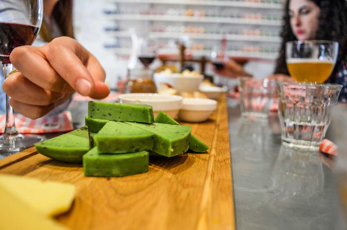 Adults during wine tasting activity Adults during wine tasting activity