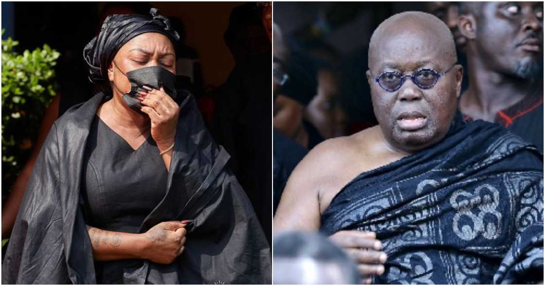 Afia Schwar begs Nana Addo for his Contribution to late Father's One-week; Video Drops