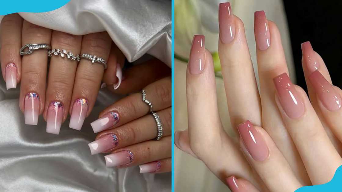 Coffin nails medium short with ombre Coffin nails medium short with ombre