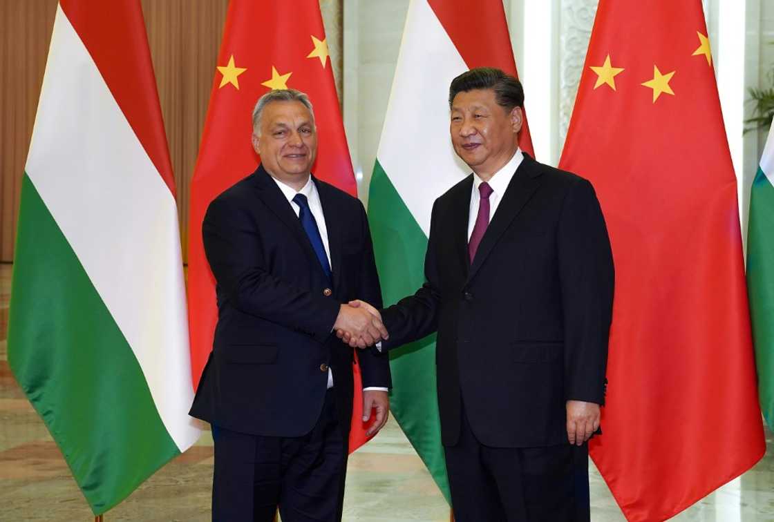 Hungarian Prime Minister Viktor Orban (L) and Chinese President Xi Jinping, seen during a meeting in 2019 in Beijing Hungarian Prime Minister Viktor Orban (L) and Chinese President Xi Jinping, seen during a meeting in 2019 in Beijing