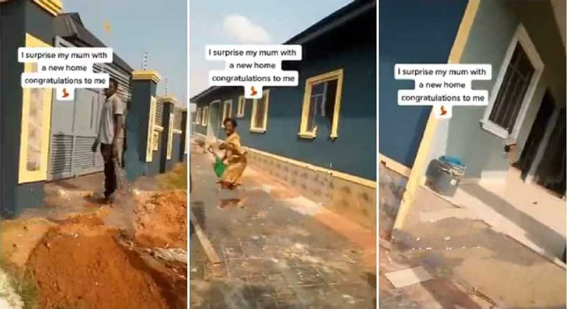 Nigerian lady presents her mum with a new house in beautiful video Nigerian lady presents her mum with a new house in beautiful video