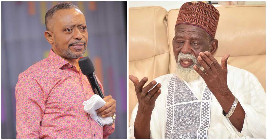 The founder of the Glorious Word Power Ministry, Apostle Dr Isaac Owusu-Bempah has taken on the National Chief Imam Sheikh Dr Osmanu Nuhu Sharubutu for describing him as a 'charlatan on a pulpit' The founder of the Glorious Word Power Ministry, Apostle Dr Isaac Owusu-Bempah has taken on the National Chief Imam Sheikh Dr Osmanu Nuhu Sharubutu for describing him as a 'charlatan on a pulpit'