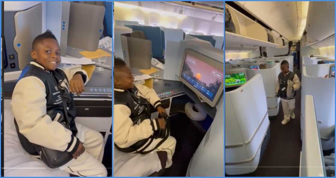 Yaw Dabo flies business class and flaunts plush interior of plane Yaw Dabo flies business class and flaunts plush interior of plane