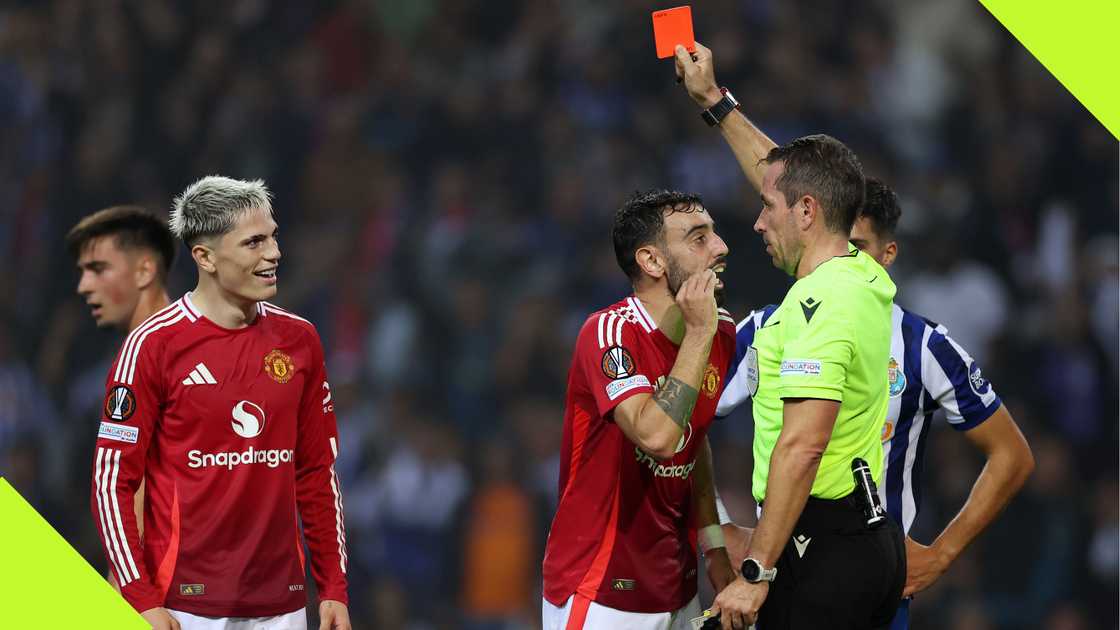 Bruno Fernandes controversially sent off in second straight game in Man Utd’s draw at Porto