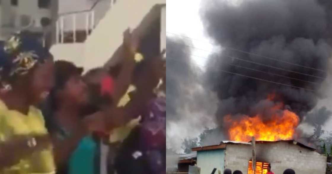Video of prayer warriors blowing tongues over burning building heats up reactions Video of prayer warriors blowing tongues over burning building heats up reactions