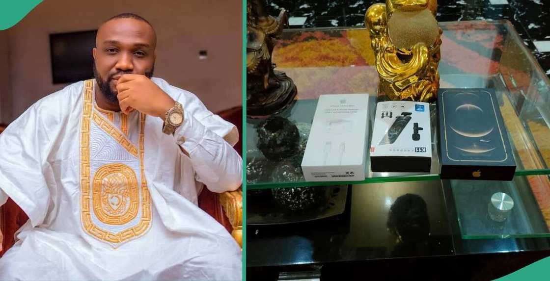Man displays gadgets he bought after withdrawing his Notcoin earnings Man displays gadgets he bought after withdrawing his Notcoin earnings