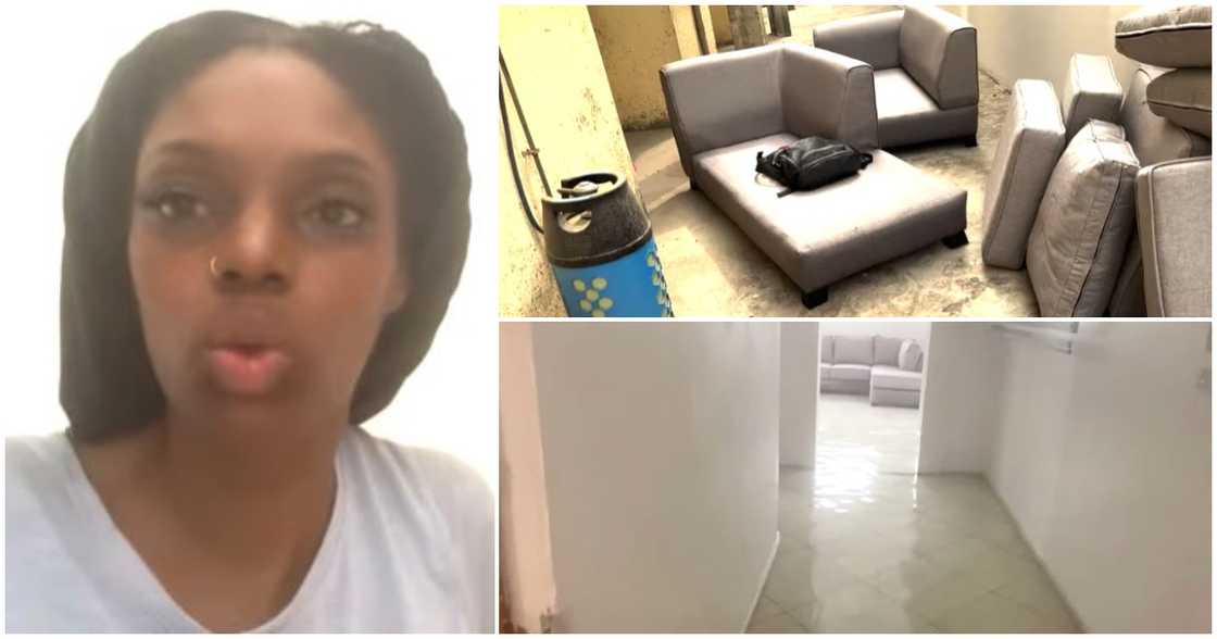 A lady and her flooded apartment A lady and her flooded apartment