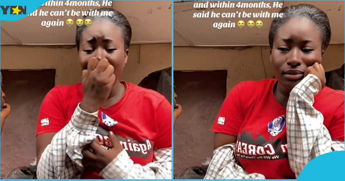 A photo of a young Ghanaian lady crying out after lover jilted her