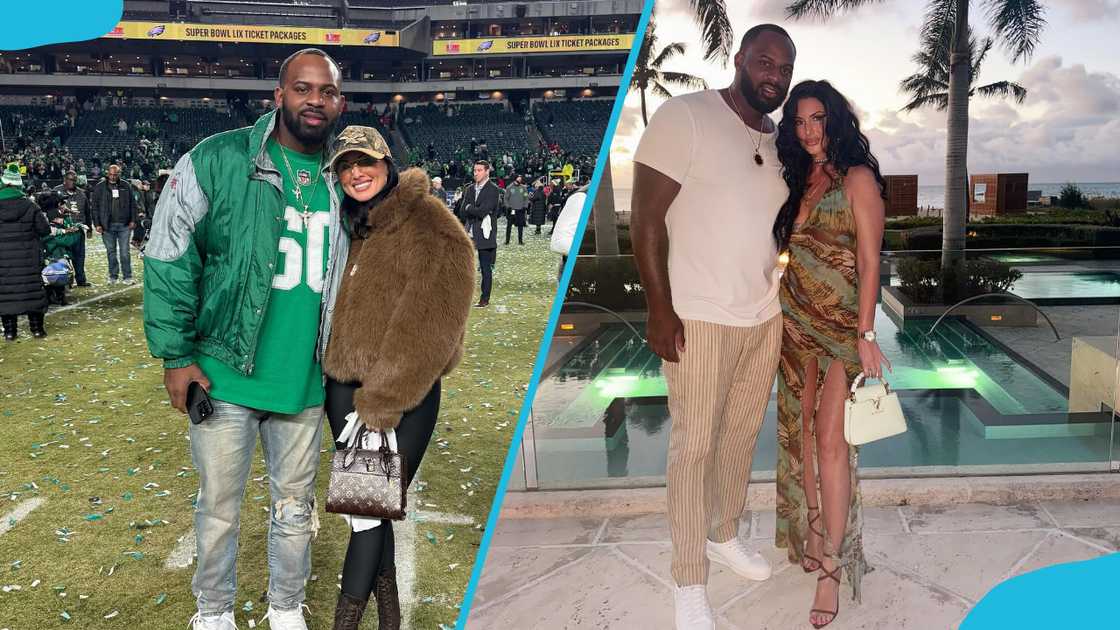 Fletcher Cox and Kaycee Marchetti at the Lincoln Financial Field (L) and the Turks and Caicos Islands (R) Fletcher Cox and Kaycee Marchetti at the Lincoln Financial Field (L) and the Turks and Caicos Islands (R)