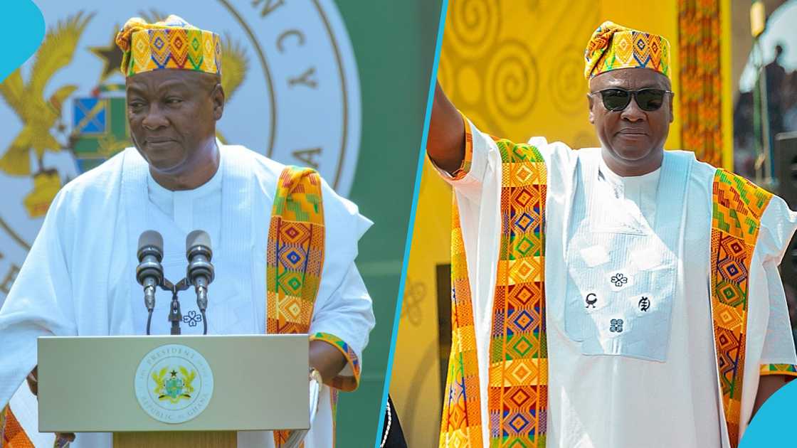 John Dramani Mahama, Mahama's inauguration, Bondaana, Inauguration outfit, Kente, Adinkra symbols John Dramani Mahama, Mahama's inauguration, Bondaana, Inauguration outfit, Kente, Adinkra symbols