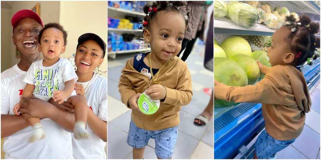 Ned Nwoko, Regina Daniels and baby Munir Ned Nwoko, Regina Daniels and baby Munir