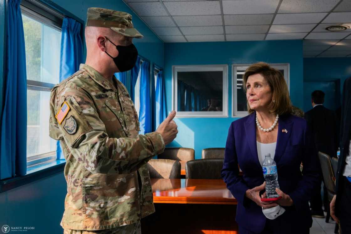 US Speaker of the House Nancy Pelosi visited the Demilitarized Zone separating North and South Korea before heading to Tokyo US Speaker of the House Nancy Pelosi visited the Demilitarized Zone separating North and South Korea before heading to Tokyo