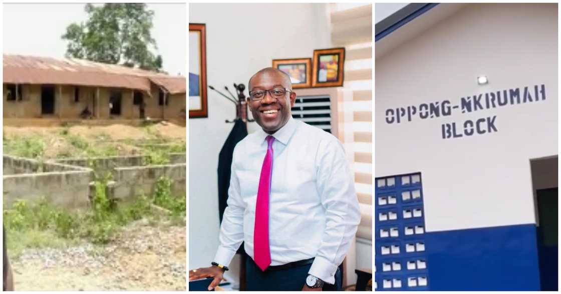 Kojo Oppong Nkrumah Builds New JHS Block For Akyem Ayirebi Presby