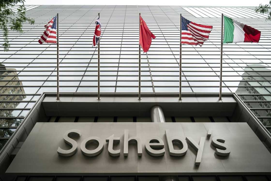 The headquarters of the auction house Sotheby's in New York as seen on June 17, 2019