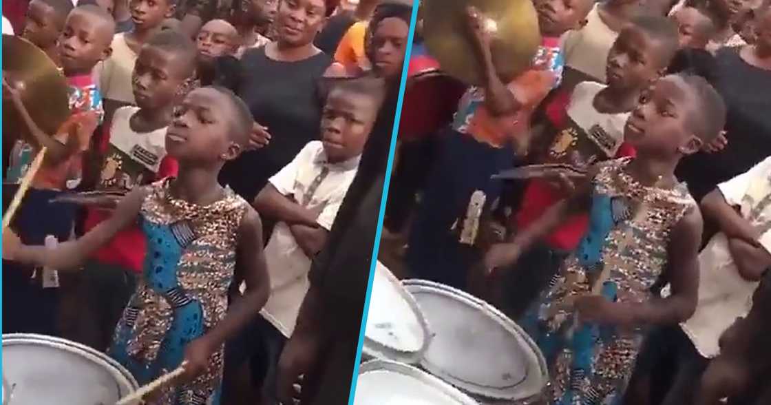 Little girl drumming Little girl drumming