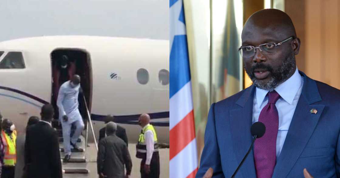 Akufo-Addo swearing in: Liberian President, George Oppong Weah arrives ahead of event