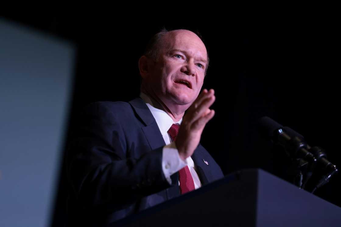 US Democratic Senator Chris Coons talks about the state visit to Washington of French President Emmanuel Macron US Democratic Senator Chris Coons talks about the state visit to Washington of French President Emmanuel Macron