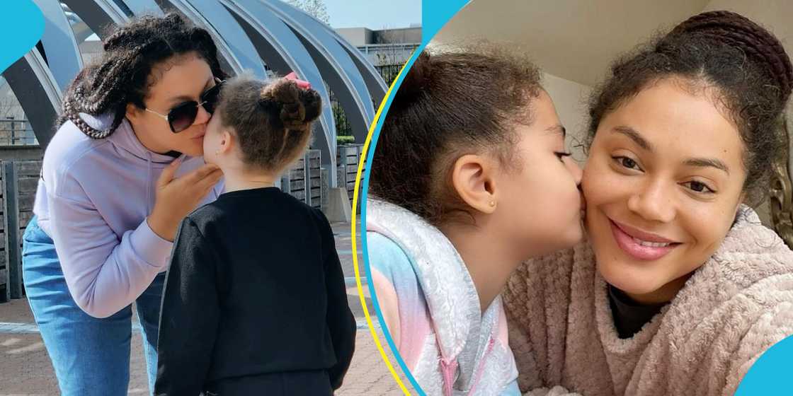 Nadia Buari's daughter kisses her Nadia Buari's daughter kisses her