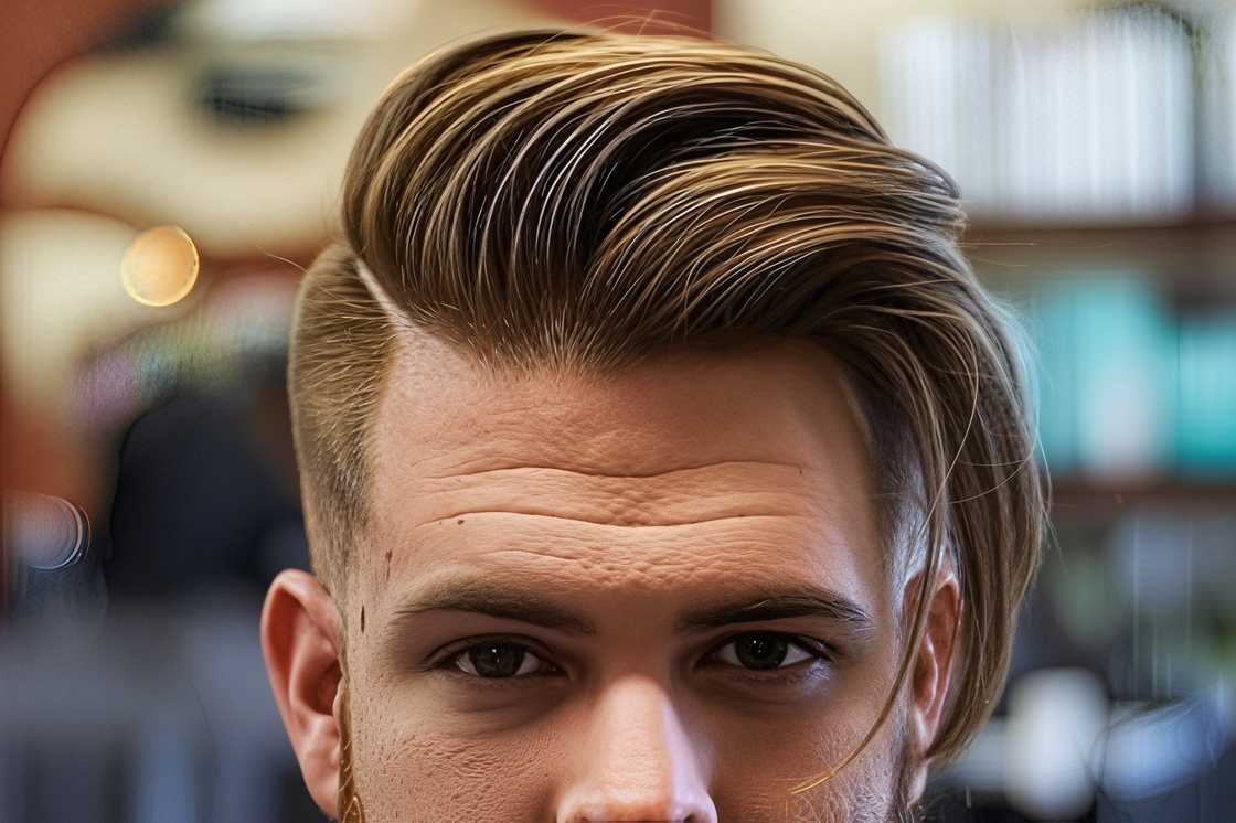 A sleek side-swept hair with undercut A sleek side-swept hair with undercut