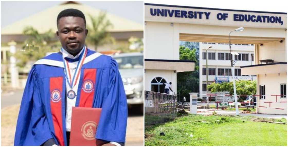 Douglas Boateng after getting his degree at UEW Douglas Boateng after getting his degree at UEW