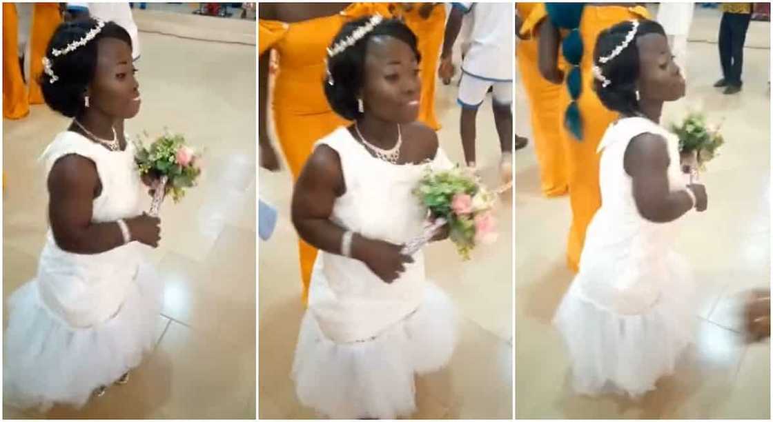 Photos of a small-looking bride.