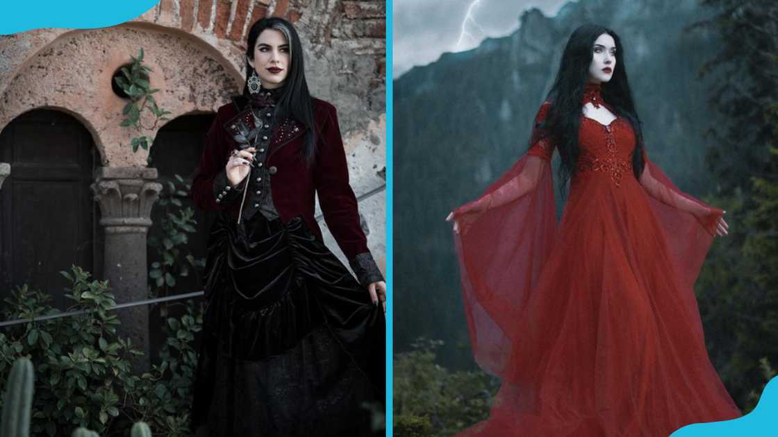 Two ladies in romantic goth attires