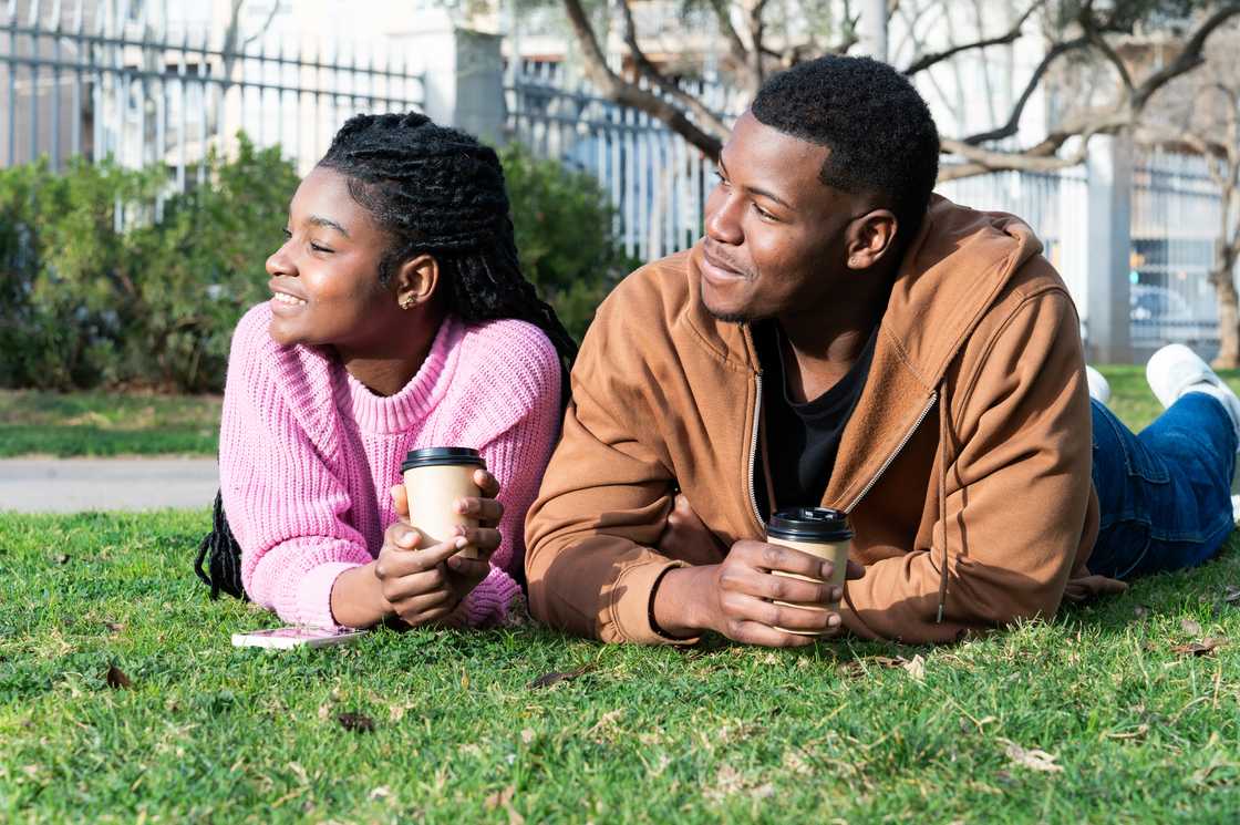 A young couple talking