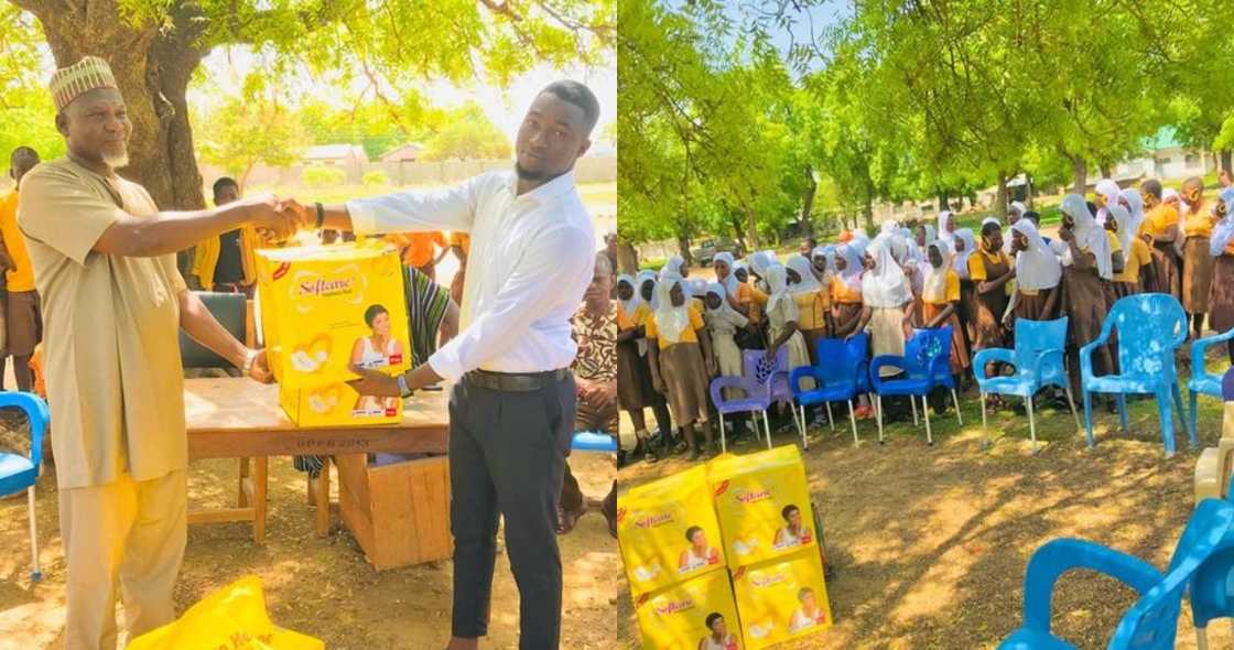Students from Upper East contribute & donate 150 pads to basic school girls Students from Upper East contribute & donate 150 pads to basic school girls