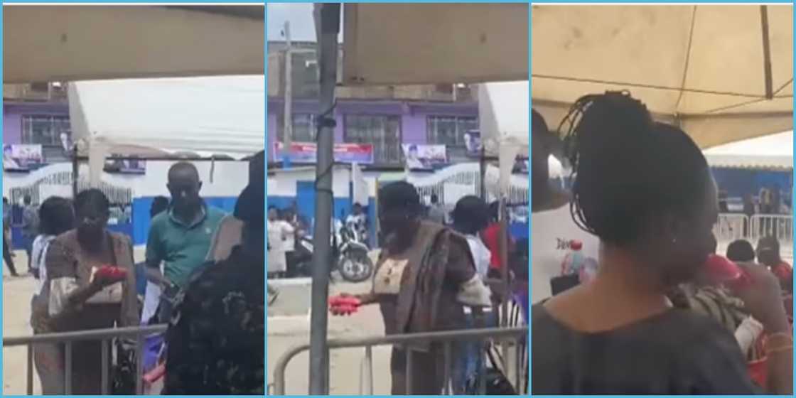 NPP Presidential Primaries: Okaikoi Central delegates enjoy refreshing yoghurt while waiting to vote NPP Presidential Primaries: Okaikoi Central delegates enjoy refreshing yoghurt while waiting to vote