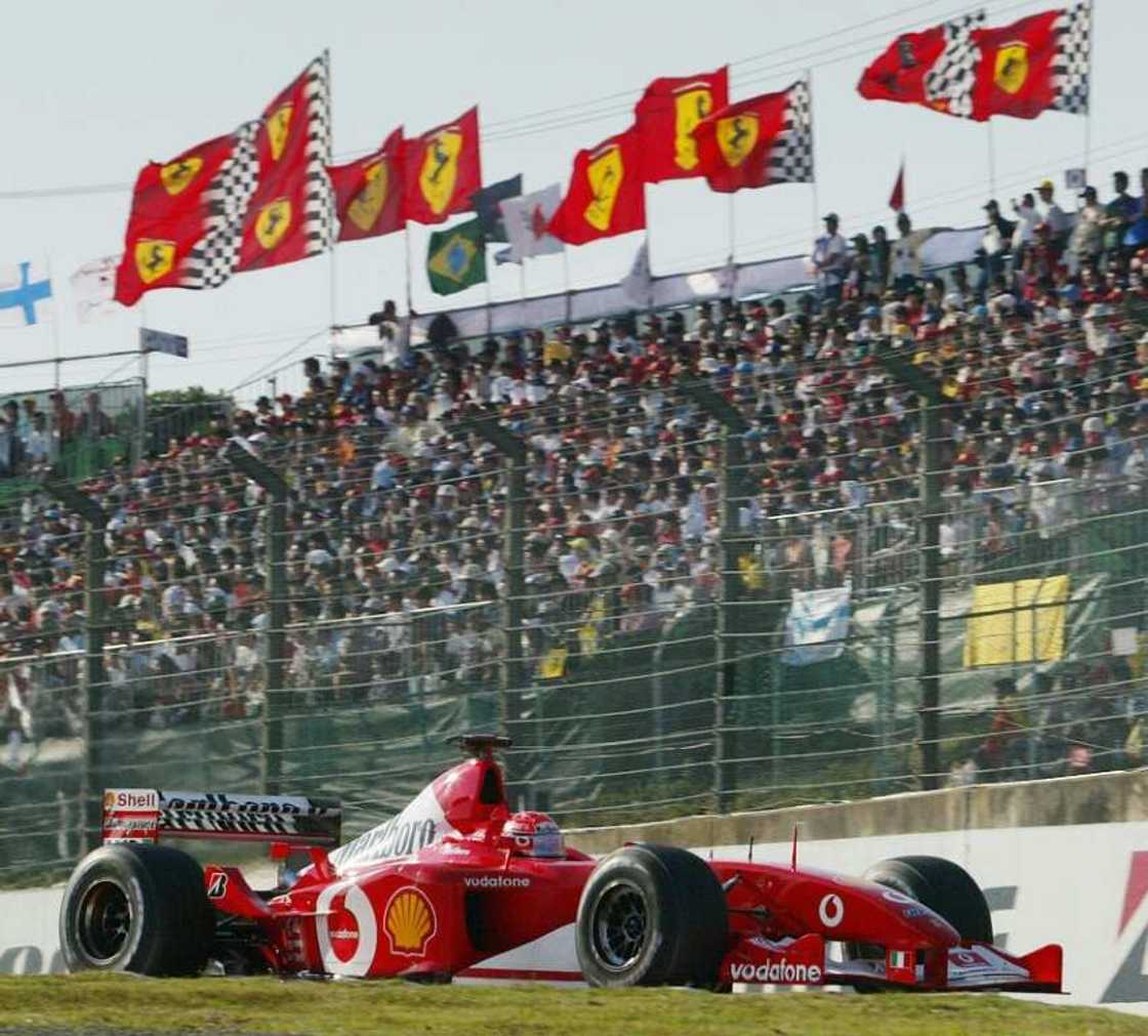 The Ferrari, F2003-GA, Chassis 229, that Michael Schumacher drove as he clinched the 2003 Formula One title in Japan, is being auctioned by Sotheby's The Ferrari, F2003-GA, Chassis 229, that Michael Schumacher drove as he clinched the 2003 Formula One title in Japan, is being auctioned by Sotheby's