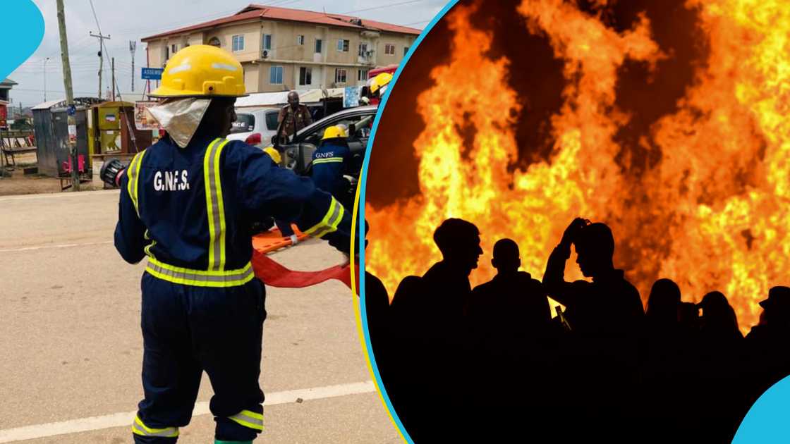 Ghanaian teacher, New Edubiase, Ashanti Region, fire outbreak, Ghana National Fire Service Ghanaian teacher, New Edubiase, Ashanti Region, fire outbreak, Ghana National Fire Service