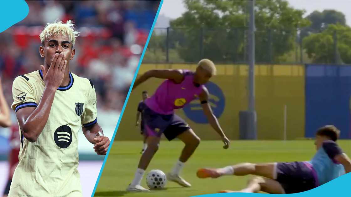 Lamine Yamal, Jofre Torrents, Joan Gamper Trophy, FC Barcelona, La Liga. Lamine Yamal, Jofre Torrents, Joan Gamper Trophy, FC Barcelona, La Liga.